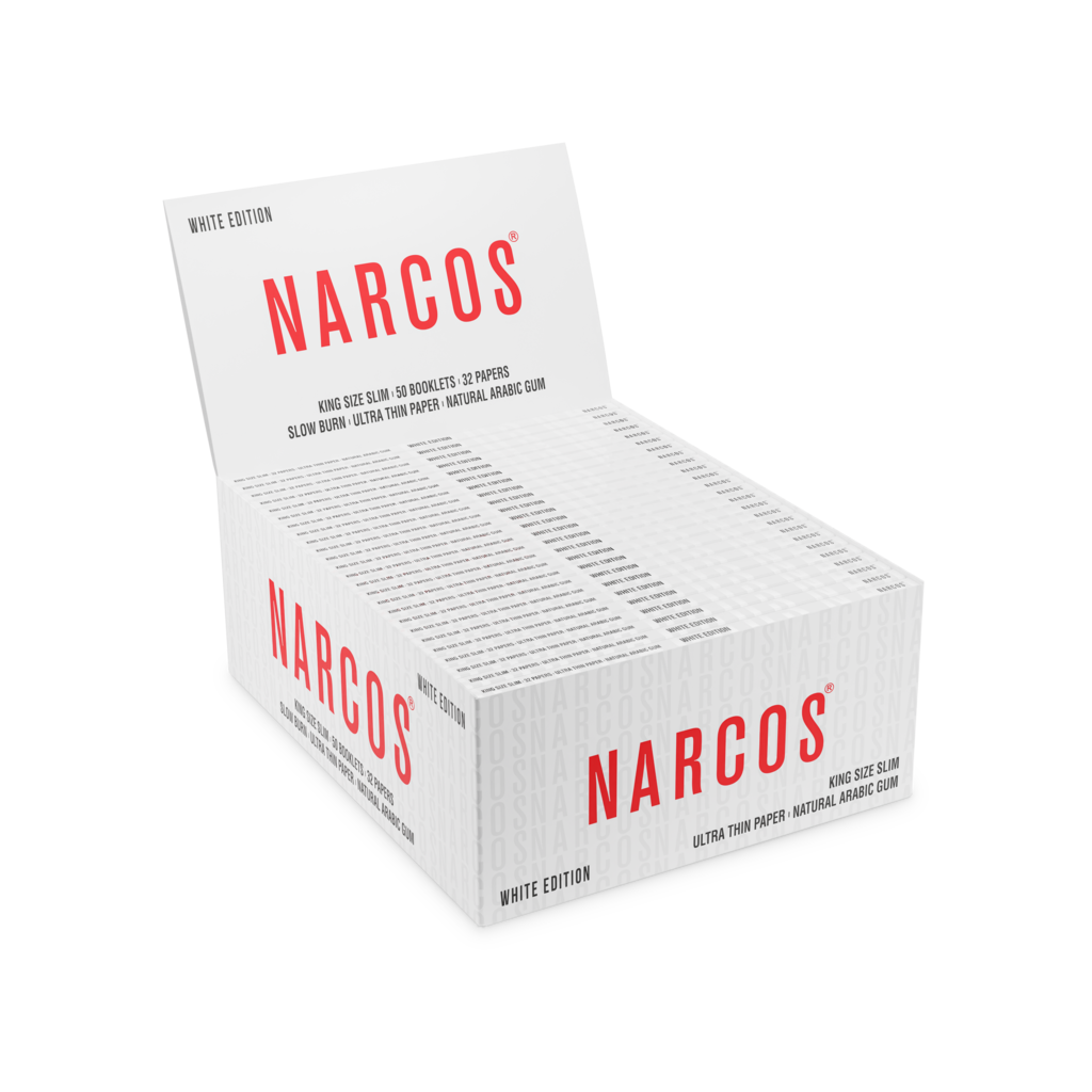 NARCOS ROLLING PAPER WHITE EDITION / KING SIZE SLIM / DISPLAY 50